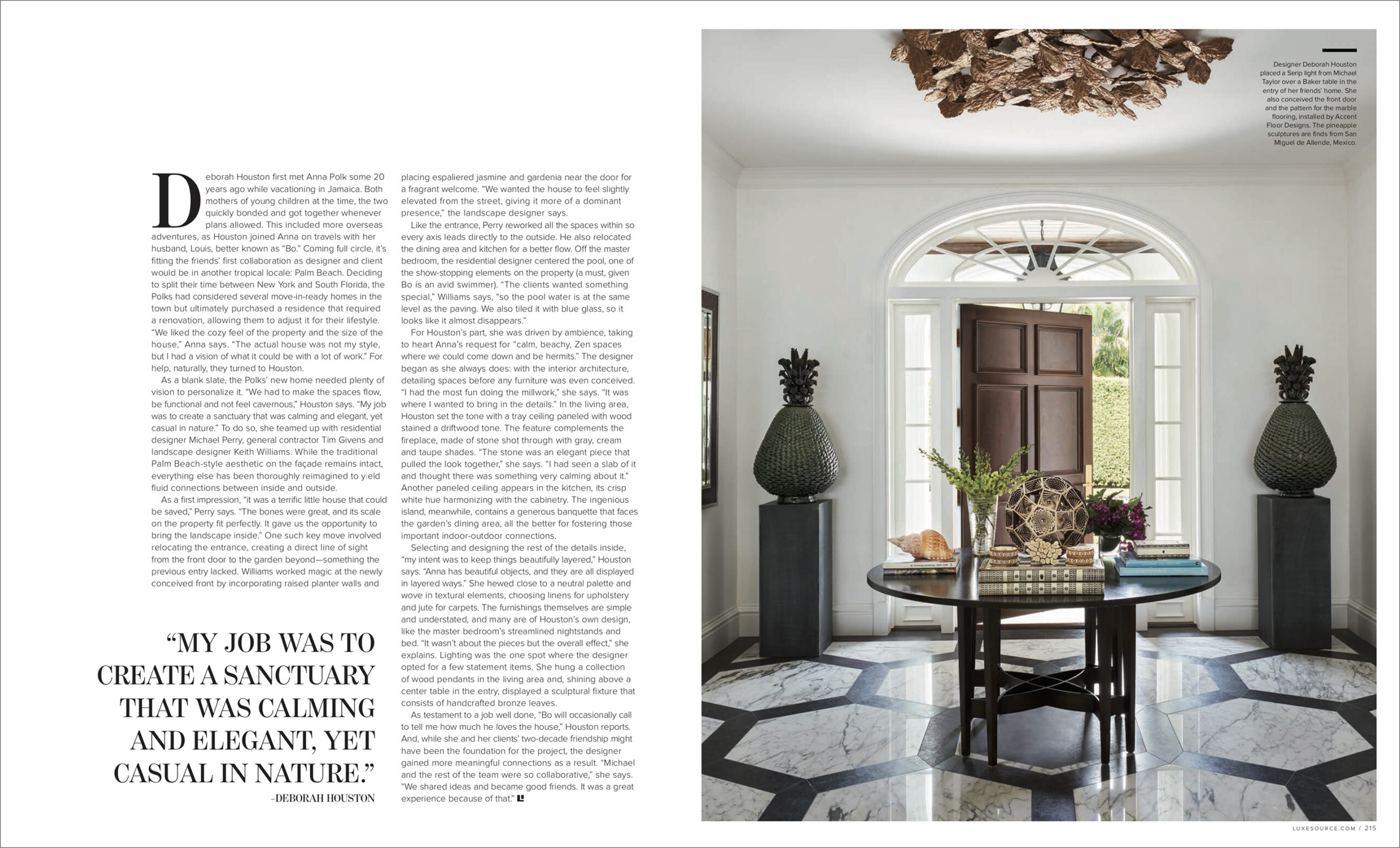 Palm Beach Home Featured in Luxe Magazine, Interior
